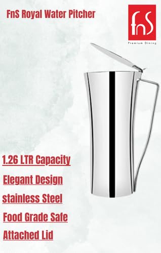 FnS Stainless Steel Royal Water Pitcher with Lid (1250ML)