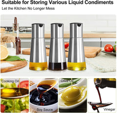 FnS Stainless Steel Elley Oil and Vinegar Dispenser Set 320 ml each (Set of 2)