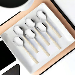 Montavo by FnS Pebble Laser Design Stainless Steel 6 Pcs Dinner Spoon Set