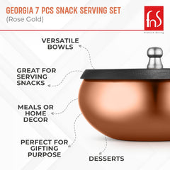 FNS Premium Stainless Steel Georgia Serving Set (Rose Gold)