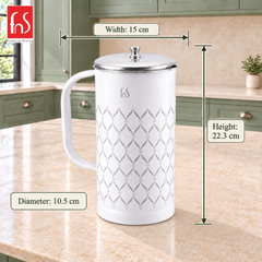 FnS Lecce 2-Pc White Designer Pitcher & Casserole Combo (1600ml)