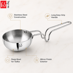 FnS Stainless Steel Mini Tadka Pan 10 cm
