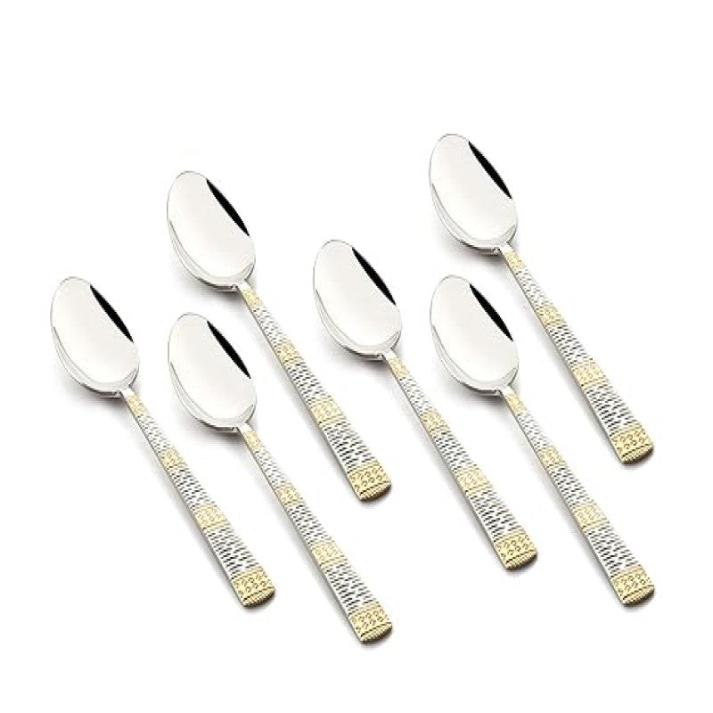 FnS Dorian 24 Karat Gold Plated Stainless Steel 6 pcs Baby Spoon Set