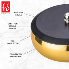 FnS Orbit4 pcs Stainless Steel Serving Set (Gold)
