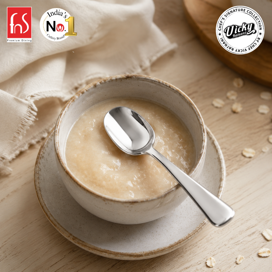 Chef Vicky Ratnani's Signature Collection By FnS Nexa Stainless Steel Mirror Finish Baby Spoon 6 Pcs Set | Premium  sleek contemporary Handle Design, Durable and Safe, Ideal for Feeding, Stylish and Practical for Babies