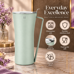 FnS Royal Olive Green Stainless Steel Water Pitcher/Jug 1.2L