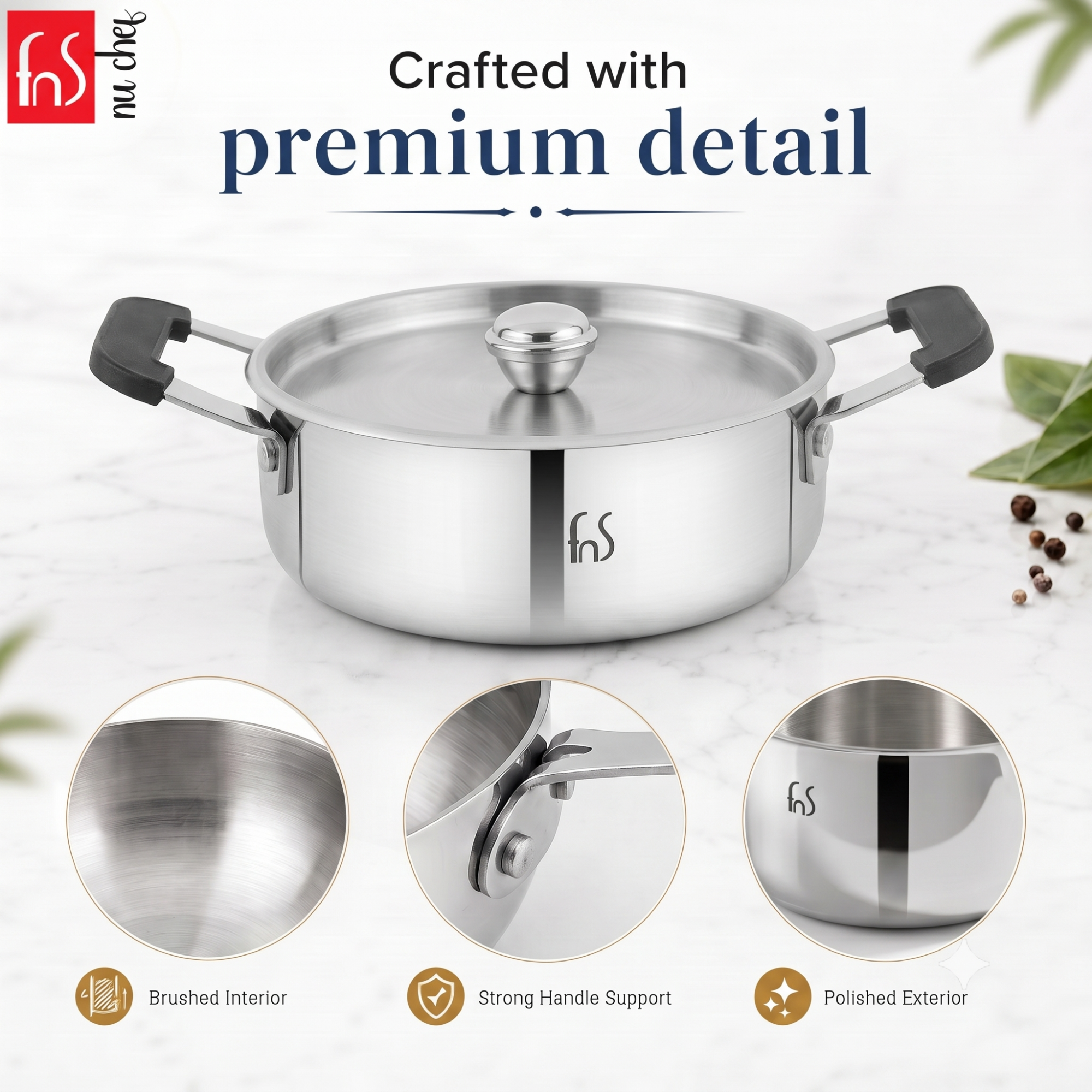 FnS NuChef Triply Stainless Steel Mini Casserole 12 cm