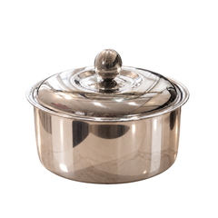 FnS Crista Double Walled Mirror Finish Stainless Steel Casserole 3000ml