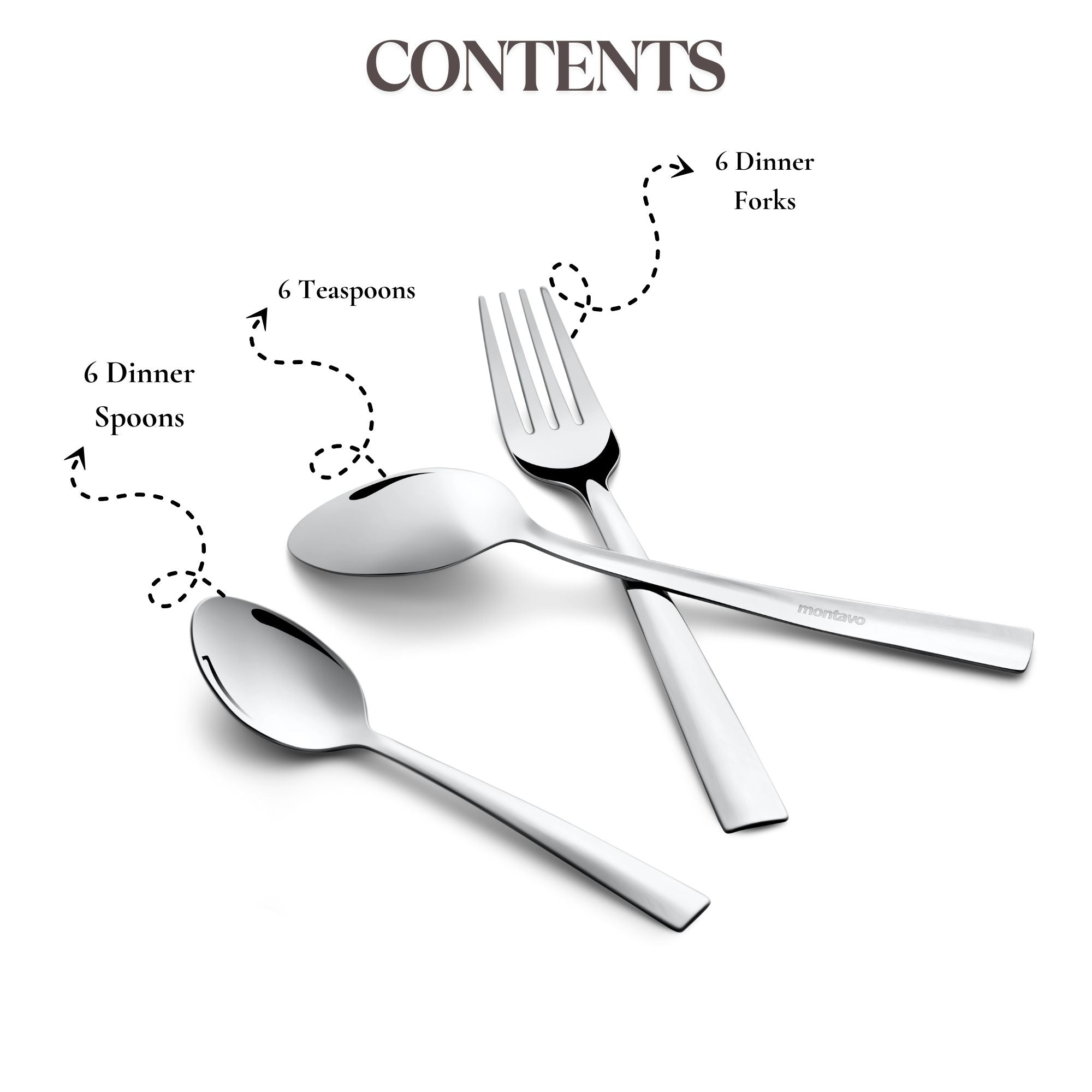 Montavo by FnS Amigo Stainless Steel Cutlery Set of 18 Pcs