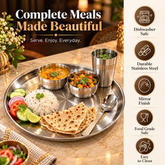 FnS Majestic 5-Piece Stainless Steel Thali Set