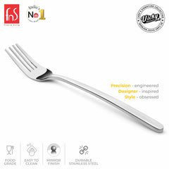 Chef Vicky Ratnani's Signature Collection By FnS Thames Stainless Steel Dessert Fork 6 Pcs Set | Premium modern minimalism Handle Design Cutlery for Home, Dining & Kitchen