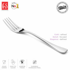Chef Vicky Ratnani's Signature Collection By FnS Nexa Stainless Steel Dessert Fork 6 Pcs Set | Premium sleek contemporary Handle Design Cutlery for Home, Dining & Kitchen