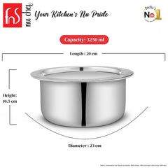 FnS NuChef Cookware Triply Tope 20 CM