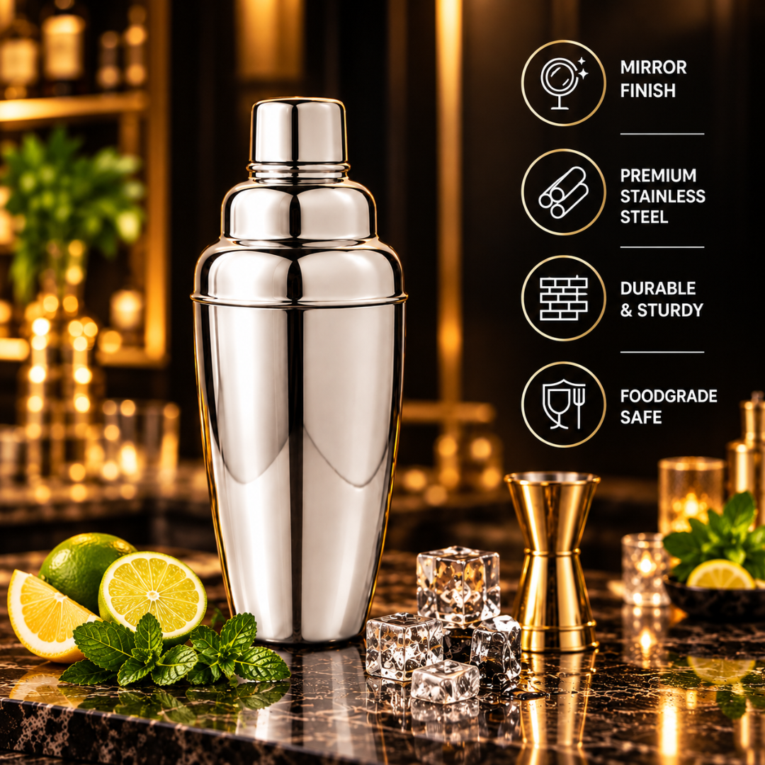 FnS Stainless Steel Cocktail Shaker for Home Bar 1.5 Litre