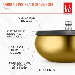 FNS Premium Stainless Steel Georgia Serving Set (Gold)