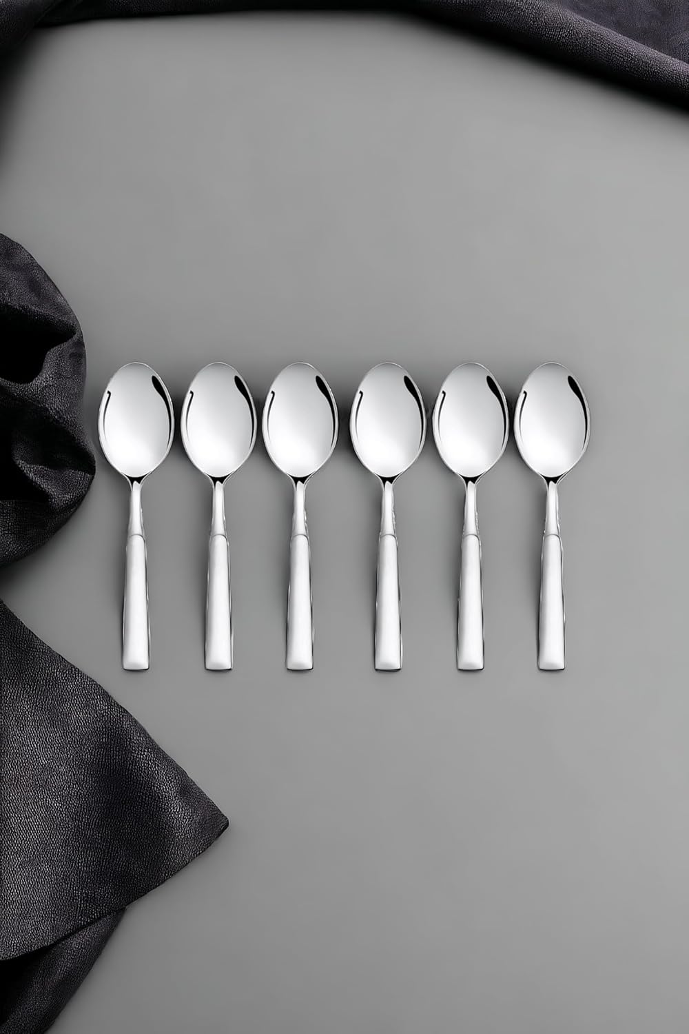 Montavo by FnS Lisbon Stainless Steel Dinner Spoon Set of 6 Spoons, for Home, Kitchen and Dinning