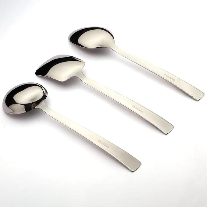 Montavo by FnS Pacific Laser Engraved Stainless Steel 3 Pcs Serving Spoon Set