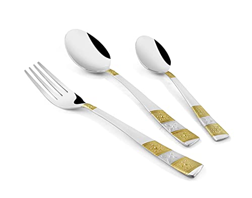 FNS Tiffiny 24 Karat Gold Plated Cutlery Set with Stand