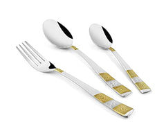 FNS Tiffiny 24 Karat Gold Plated Cutlery Set with Stand