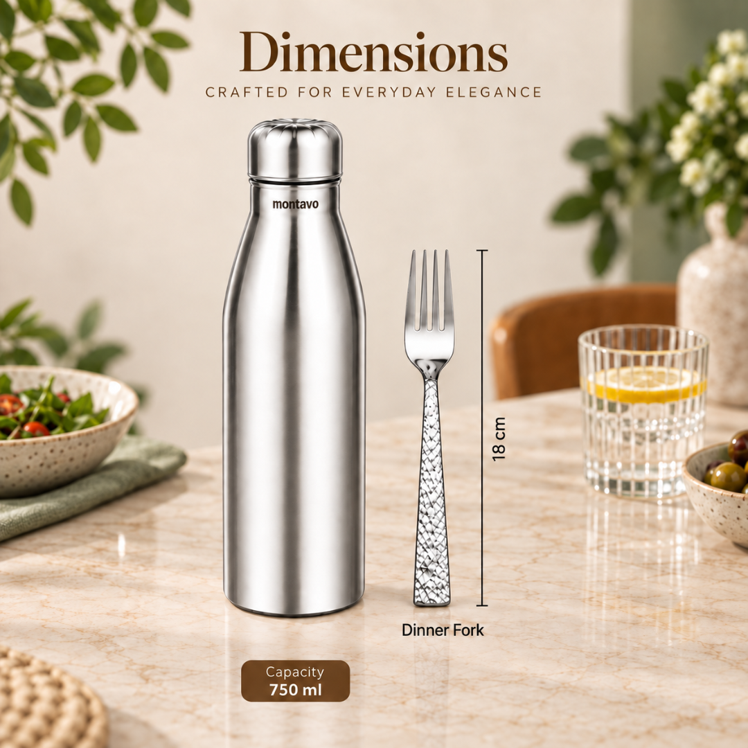 Montavo Bliss Water Bottle & FnS Rhombo Dinner Fork Everyday Essentials Combo