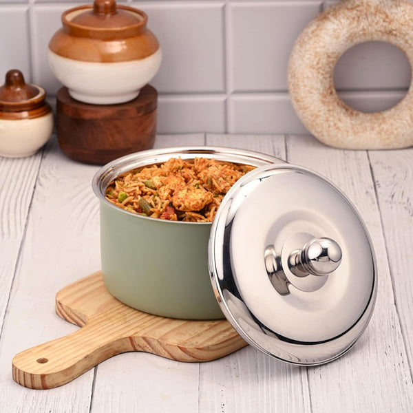 FnS Alwin Olive Green Stainless Steel Casserole with Lid  850ml