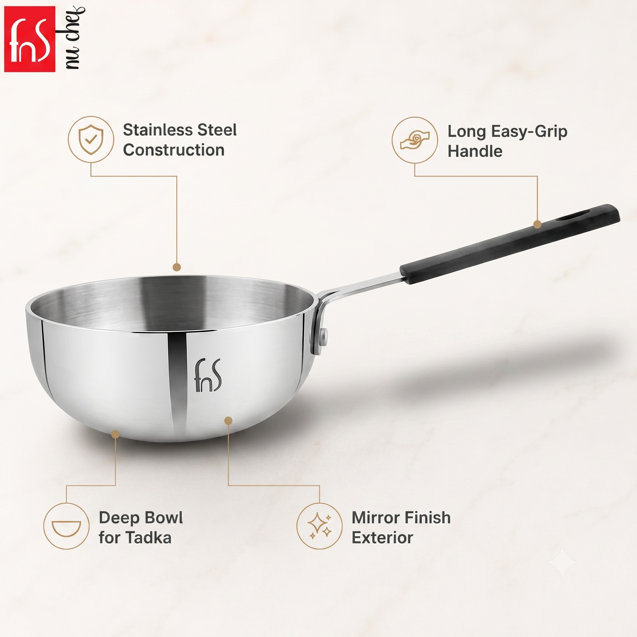 FnS Stainless Steel Mini Wok 12 cm