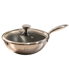 FnS NuChef Hexa Clad Wok with Lid 22 cm