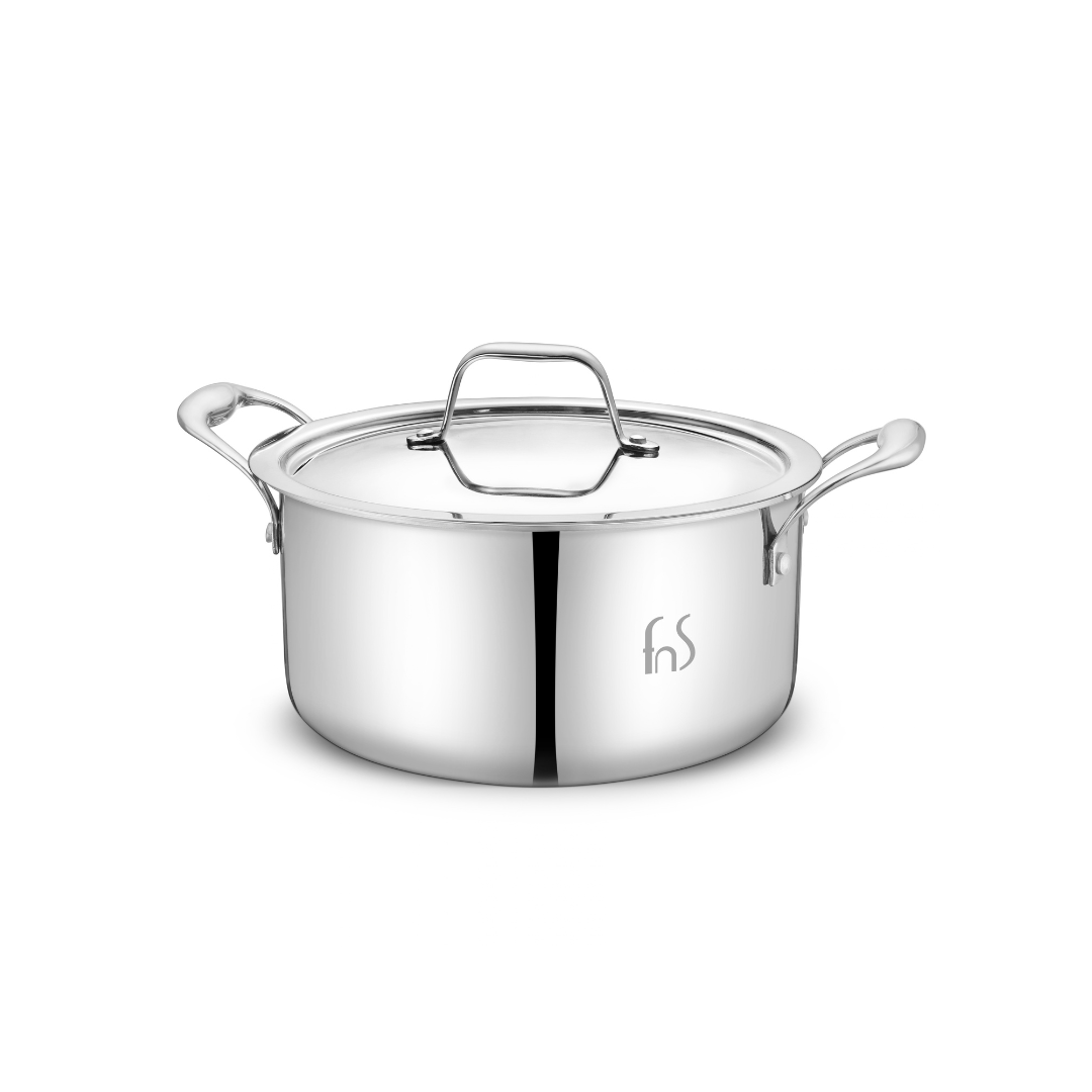 FnS NuChef Triply Stainless Steel Casserole 22 cm
