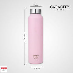 Montavo by FnS BlushBloom color Stainless Steel Water Bottle (Capacity 1 ltr)