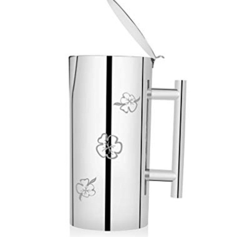 FnS Premium Stainless Steel Floral Decent Water Pitcher (1500 ML)