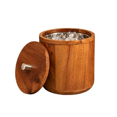 Wooden Ice Bucket – Wood & Stainless Steel Finish