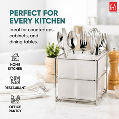 FnS Duat Utensil, Spatula, Silverware Cutlery Holder for Kitchen Countertop Storage