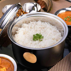 FnS Latina 2200 ml Black Stainless Steel Casserole with Serving Spoon