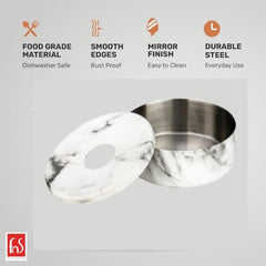FnS Matto Marbel Finish Steel Ashtray with Lid