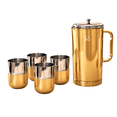 Glory Pitcher Set Gold PVD Stainless Steel Jug & Glass Set