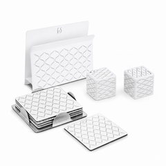 FnS Lecce 4-Pc White Designer Dining Accessory & Pitcher Set