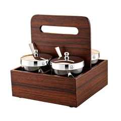 FnS Cadiz Wooden Revolving Condiment Set