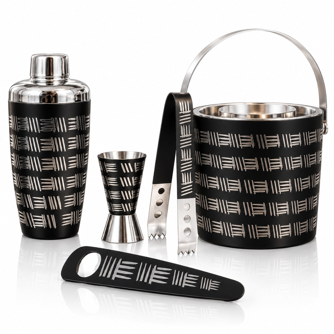 Maestro Bar Set – 5-Piece Black Bar Tool Set
