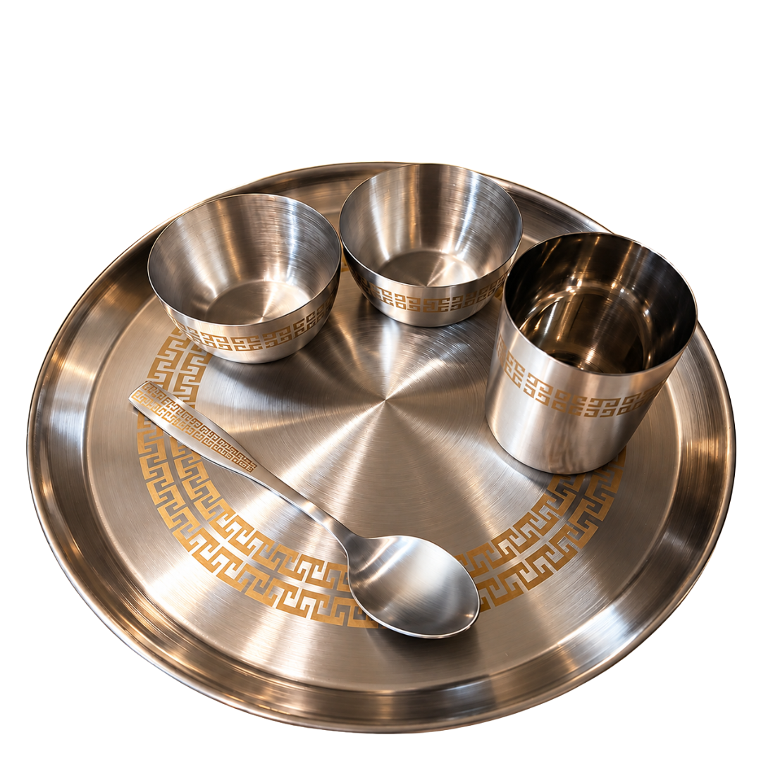 FnS Majestic 5-Piece Stainless Steel Thali Set