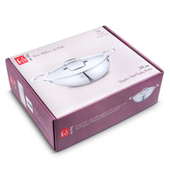 FnS NuChef Cookware Triply Kadai 28 CM With Lid