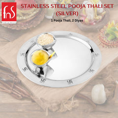 Fns Premium Stainless Steel Pooja thali Set