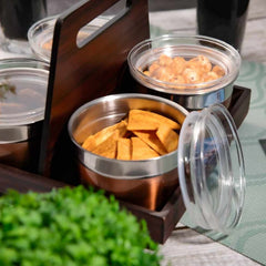 FnS Avila Revolving Snack Serving Set (Rose Gold)