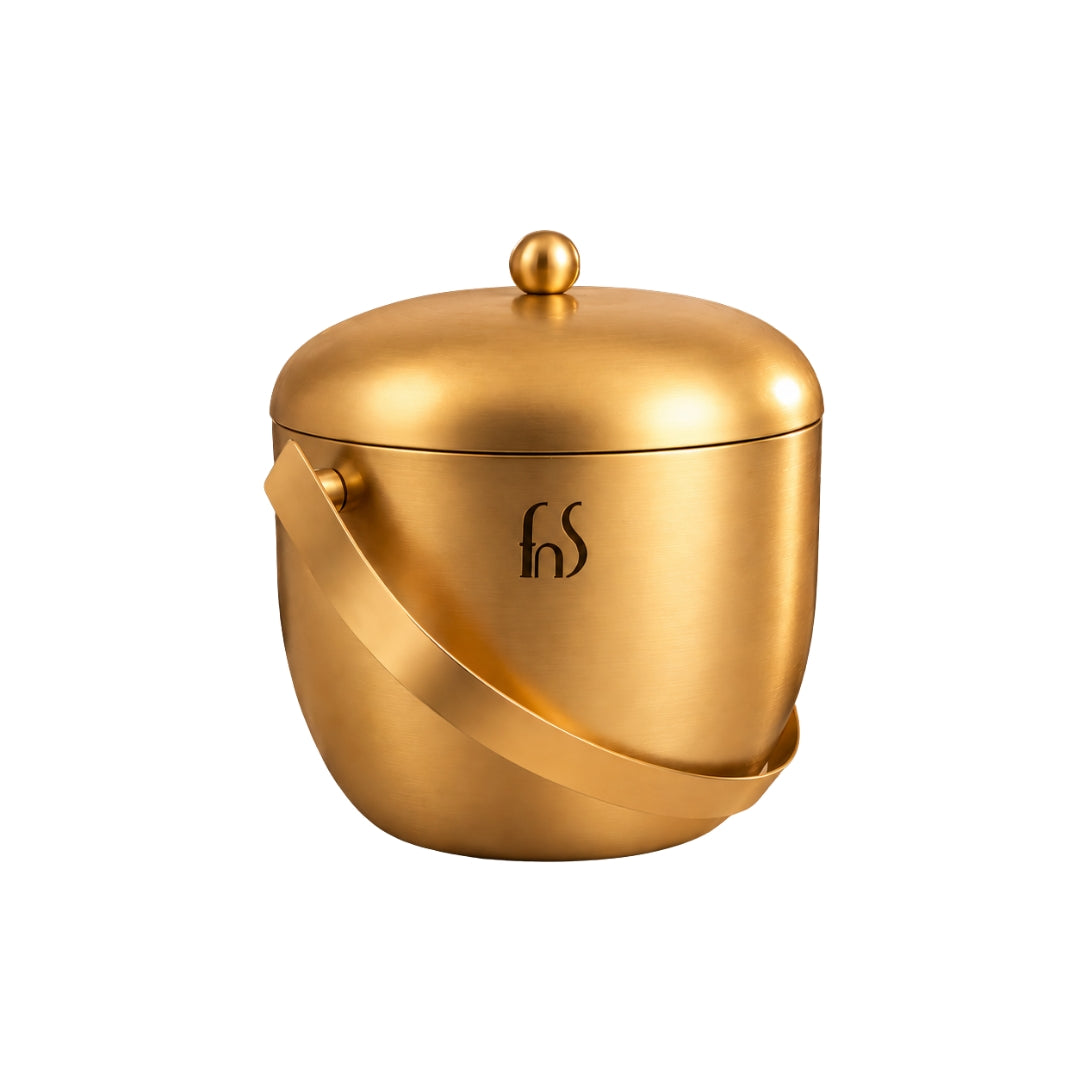 Apple Ice Bucket – Gold Matt PVD Finish (Stainless Steel)