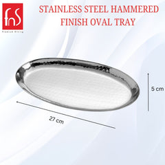 FnS Stainless Steel Oval Deep Platter Ideal Tray