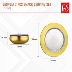 FNS Premium Stainless Steel Georgia Serving Set (Gold)