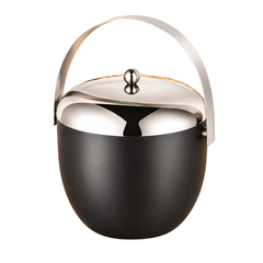 FnS Apple Double Wall Black Stainless Steel Ice Bucket