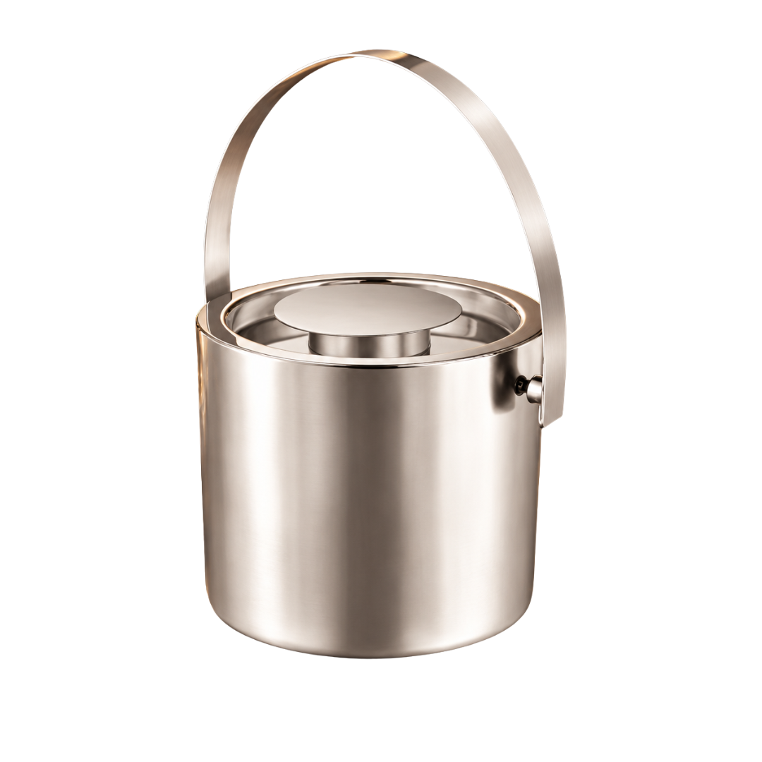 FnS Stainless Steel Ice Bucket with Lid and Handle (1 Liter)