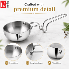 FnS Stainless Steel Mini Tadka Pan 12 cm