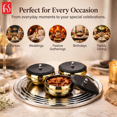 FnS Orbit 4-Pc Gold Stainless Steel Serving Set