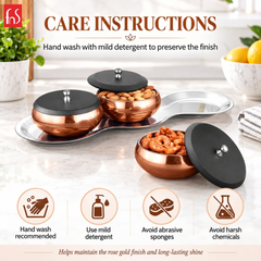 FnS Wave 4-Pc Rose Gold Stainless Steel Serving Set